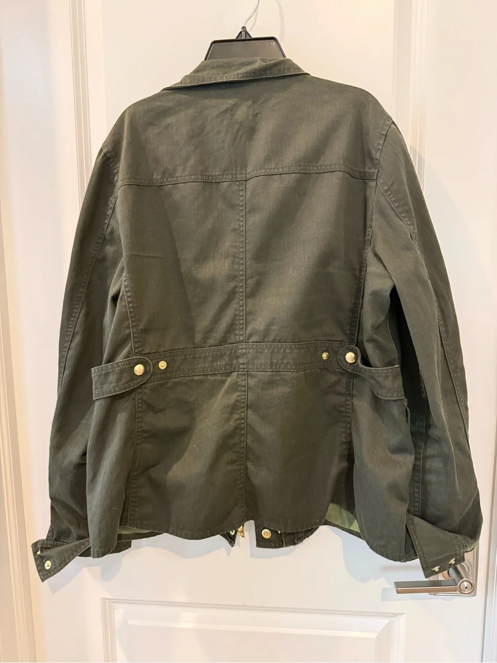 J. Crew Olive Green Utility Jacket with Brass Snaps